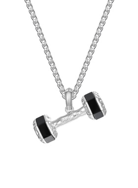 SinceYou黑玛瑙哑铃项链男潮酷
