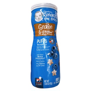 香港舜妈Gerber嘉宝星星泡芙香蕉味/草莓味//水蜜桃辅食零食婴儿