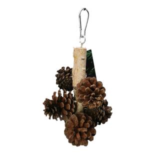 摩卡 宠物鹦鹉鸟笼子用品大中型桦木玩具松果磨牙实木啃咬串