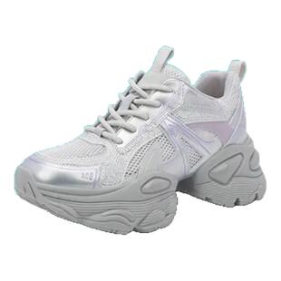 红粉知己2025夏款增高6cm时尚老爹鞋女鞋爆款镂空网面透气休闲鞋