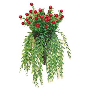 挂壁花篮仿真花套装家居挂饰垂柳壁挂塑料假花室内校园装饰花卉