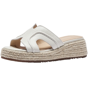 热风厚底一字拖女2026年夏季新款休闲凉拖鞋增高凉鞋H59W26207B