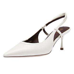 思加图新款小枕头法式气质凉鞋高跟鞋浅口单鞋女ED319CH4