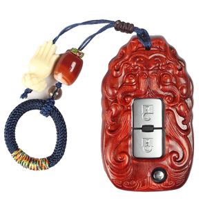 适用于三菱 帕杰罗V93V97V87檀木钥匙套壳包扣专用定制改装遥控器