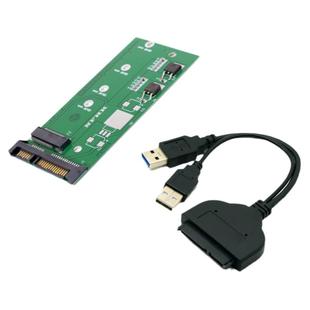 USB3.0 Mini PCIE mSATA固态硬盘转USB SSD转2.5 SATA双口转接卡