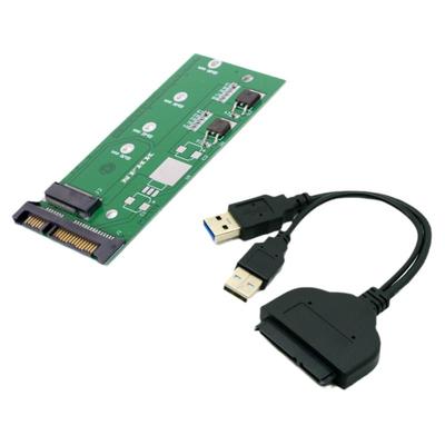USB3.0 Mini PCIE mSATA固态硬盘转USB SSD转2.5 SATA双口转接卡