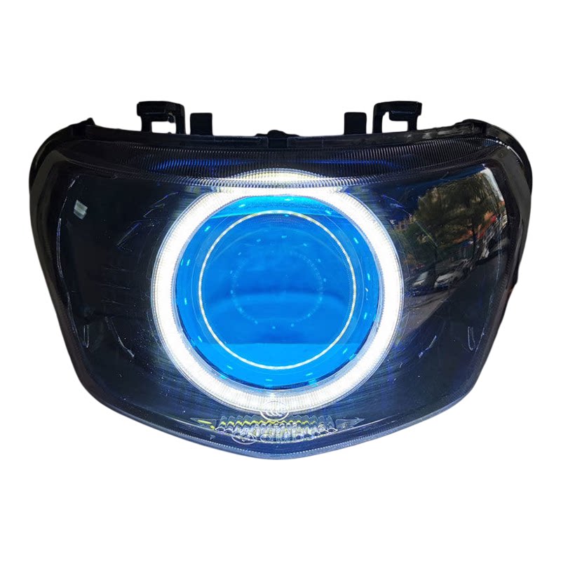 雅马哈巧格i改装大灯总成电喷巧格i125车灯LED双光透镜疝氙天使眼