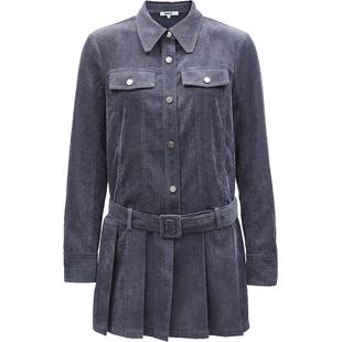 ONLY秋季工装风翻领百褶短裙衬衫连衣裙女|124307032