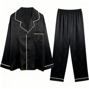 猫人冰丝男士睡衣春秋款夏季薄款2025新款宽松大码送男友爸爸礼盒