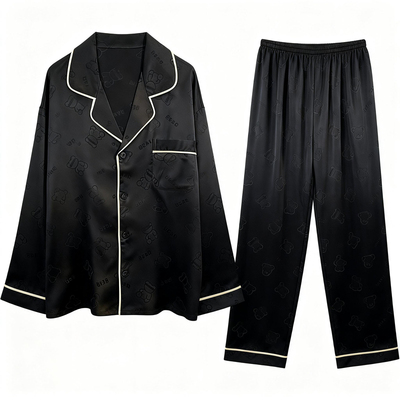 猫人冰丝男士睡衣春秋款