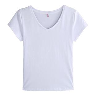 烟灰色t恤女短袖夏季2026新款洋气修身百搭体恤韩版显瘦v领上衣潮