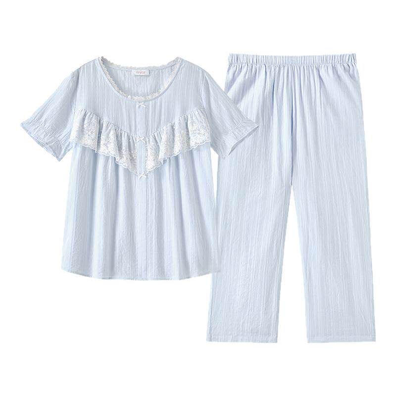 兰卓丽家居服女套装短袖防凸点