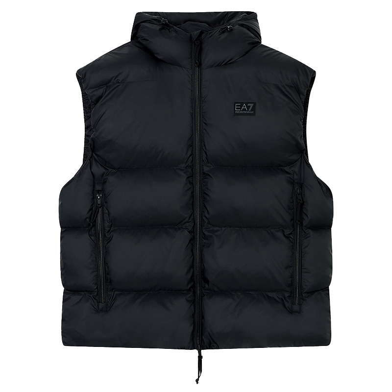Armani/阿玛尼EA7 男士加厚保暖连帽棉背心外套 7M000693 AF15956