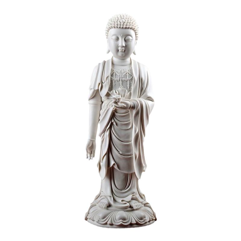 戴玉堂陶瓷摆件《阿弥陀佛》刘铭志德化白瓷佛像装饰工艺家居饰品