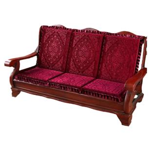 红木沙发坐垫木制冬季秋冬款三座加贵妃老式一二三中式带靠背加厚