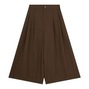 海尔曼斯羊毛阔腿裤高腰显瘦直筒九分灯笼裤山本风裙裤D4696B99