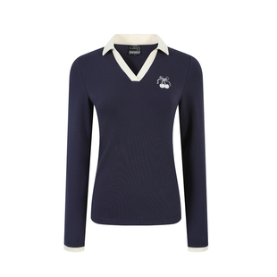 【Endweep官方店】樱桃刺绣polo领长袖T恤修身女款显瘦辣妹上衣