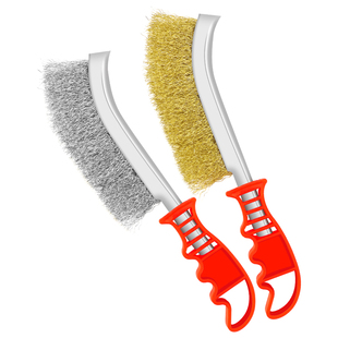 钢丝刷不锈钢刀型带柄铜丝刷工业除锈打磨神器厨房烧烤架清洁刷子