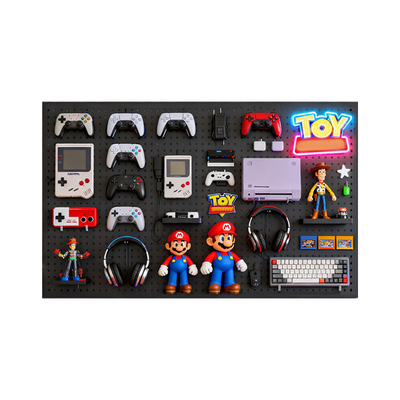 书桌手柄手办游戏机展示架洞洞板