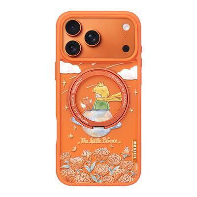 MASFEIL × 水彩王子玫瑰适用苹果17promax手机壳iPhone17pro新款带支架ip17全包高级感Fo5磁吸支点网红套