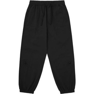 CLOT黑色盘扣拼接束脚长裤