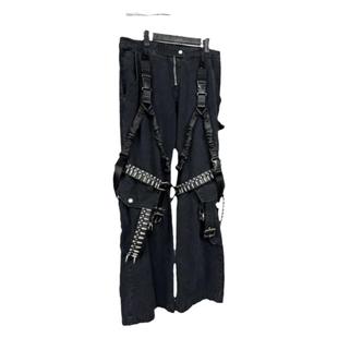 Without Me/子弹2.0铆钉拼接绑带做旧工装牛仔裤Dualpersonality