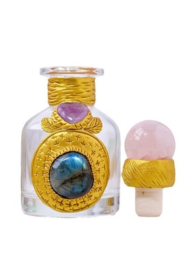 天然水晶香水分装瓶摆件