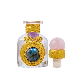跨境热销天然水晶香水分装瓶 水晶球香薰精油瓶 魔法能量瓶摆件