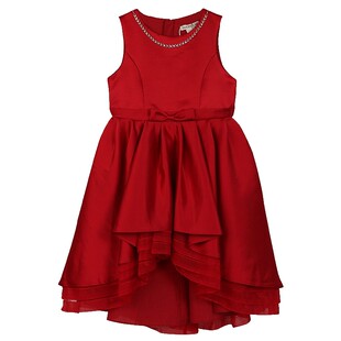 IVY HOUSE常春藤儿童装女童秋季款 缎面挺括网纱礼服裙连衣裙优雅