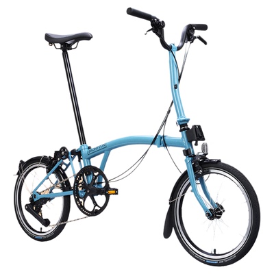 小布折叠自行车4速云雾蓝