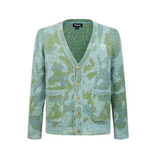 Remedy 秋冬款慵懒风V领开衫毛衣男女潮牌宽松休闲提花针织外套