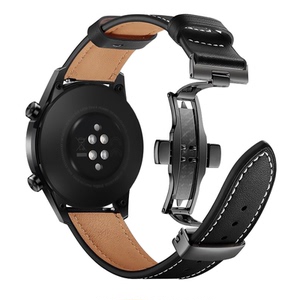 适用华为手表GT2pro表带watch手表gt智能46荣耀magic2女GT3蝴蝶扣2E真皮ECG运动男22mm牛皮腕带GS新款watchgt