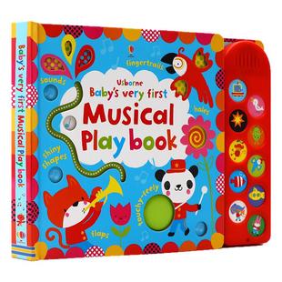 儿童触摸音乐游戏发声纸板翻翻书 Baby'S Very First Touchy Feely Musical Play Book英文原版绘本 闹闹有声书进口英语书籍
