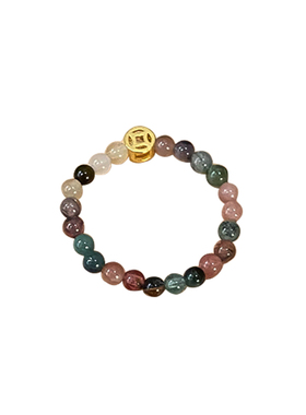 彩色串珠碧玺戒指女闭口指环手饰