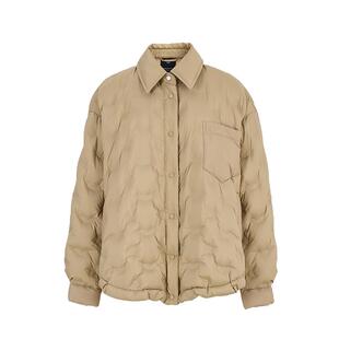 【商场同款】AUM噢姆春季绗缝衬衣式绗线鹅绒翻领宽松羽绒服女款