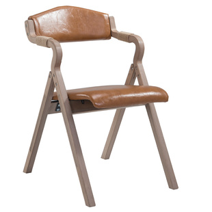 梵辰曲木现代简约复古民宿折叠餐椅布艺家用靠背餐厅书房休闲椅子