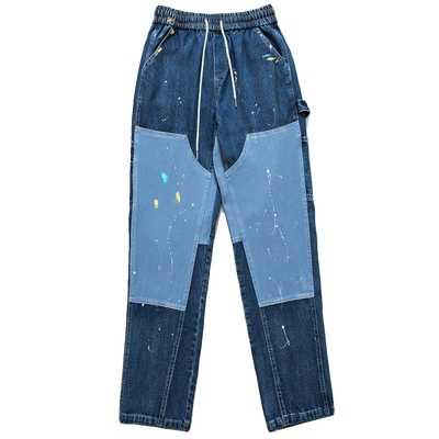 OctopusL拼接泼墨伐木牛仔裤