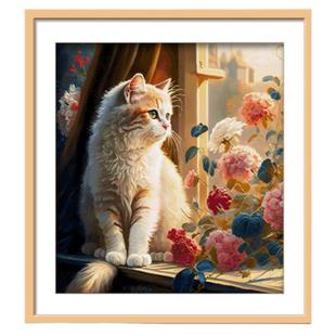 ks十字绣2025年新款动物猫花卉客厅卧室挂画自己绣手工刺绣晓时候