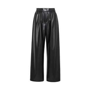 indicia标记商场同款春季简约时尚宽松蛋白皮裤阔腿裤6A403KZ158N