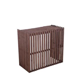 防腐木空调外机保护罩阳台挡板花架地面支架装饰美化木栅栏置物架