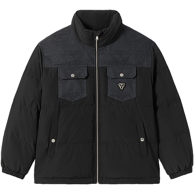 BOYLONDON24短款羽绒服牛仔拼接
