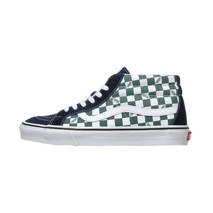 VANS/范斯官方正品男女鞋SK8-MID 蓝绿棋盘格中帮休闲板鞋