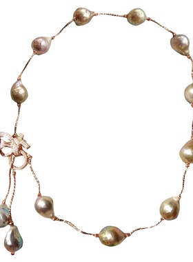 纯天然珍珠项链强光显肤白异形珠