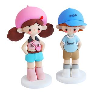 创意卡通嘻哈风人偶小摆件可爱情侣车载桌面办公室装饰品玩偶手办