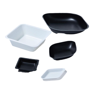 比克曼生物塑料称量盘塑料天平称量船黑白色方菱形大中小号抗静电称量皿组培实验室用称量配制一次性称量舟