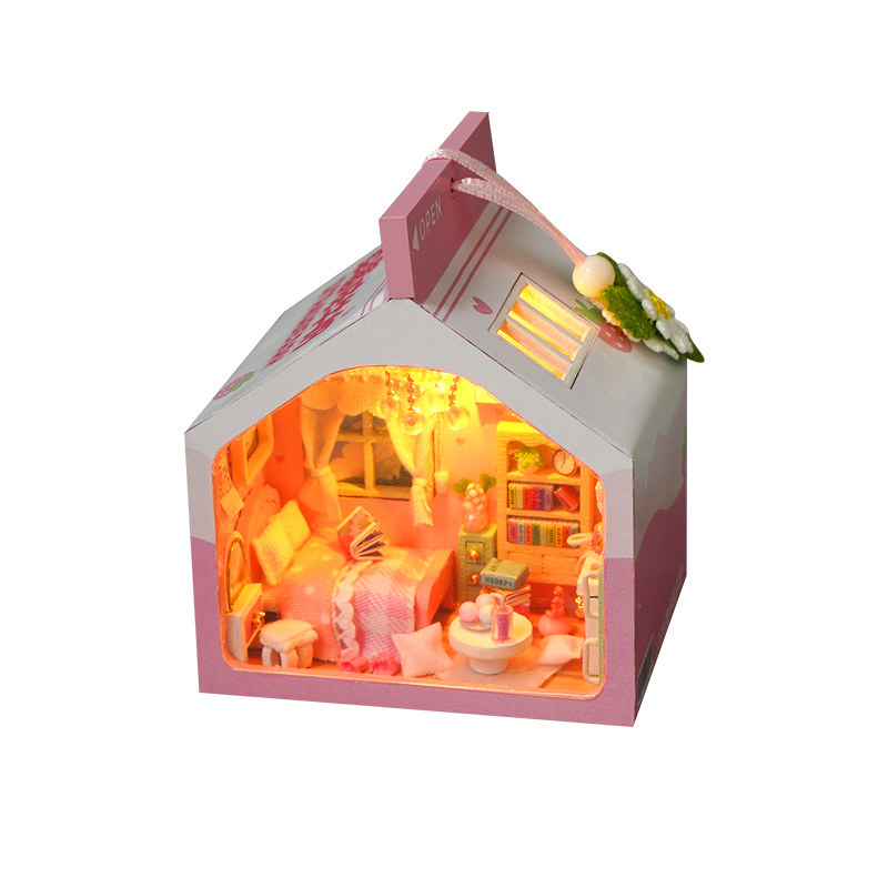 天予diy小屋微缩模型手工拼装迷你牛奶盒房子拼图玩具生日礼物女