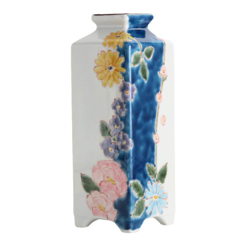 原装进口九谷烧花瓶日式手绘