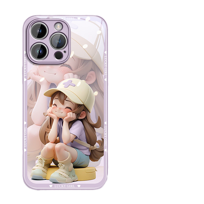 适用苹果17！多巴胺女孩玻璃壳