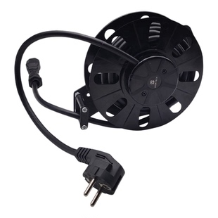 黑尔泰克3芯圆线3米可伸缩带母座品字尾电源线盘支持定制