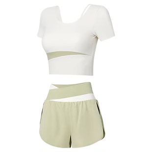 瑜伽服套装2025新款夏季高级感运动上衣专业跑步紧身速干健身短袖